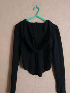 XXLY Black Zip Up Hoodie