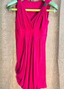 Hot Pink Sleeveless Party Dress
