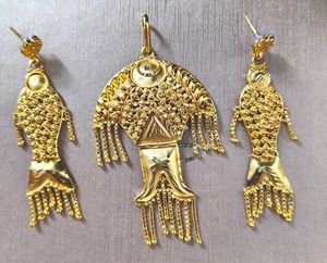 1.5gm Gold Plated Pendant And Earrings Set
