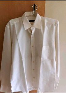 Oxonii White Shirt Full Sleeves Slim Fit Size L 40