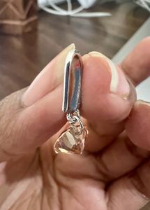 Silver drop earrings with a stone