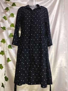 Tokyo Talkies Navy Blue Polka Dot Dress