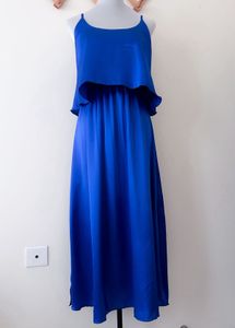Azure Blue Satin Dress
