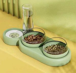 Pet Double Bowls 2 Food Bowl 1 Water Feeder