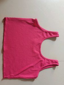 Pink Ribbed Tank Top