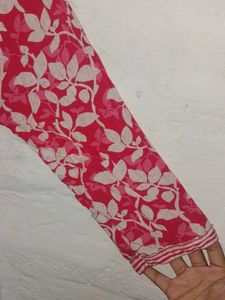 Pink &amp; White Embroidered Cotton Top - XL