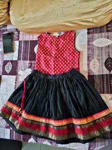 Traditional Top And Skirt Set For Girls