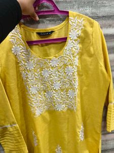 Yellow Embroidered Kurta