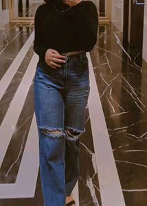 Ripped Wide Leg Jeans
