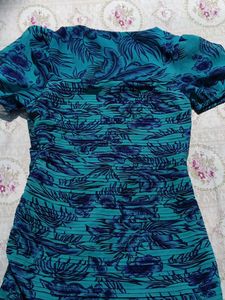 Blue Floral Bodycon Mini Dress