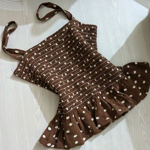 Brown Polka Top