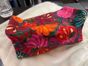 zara Floral Embroidered Pouch