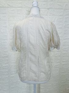 DAZY Swiss Dot Floral Embroidery Puff Sleeve Top