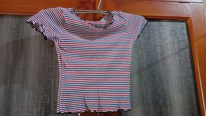 Striped Ruffle Tee 🌷