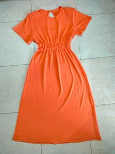 Classy Orange Long Dress 🧡