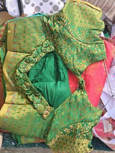 res &amp; green  &amp; Gold Fabric