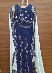 Blue Embroidered Ethnic Skirt