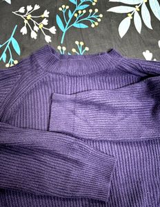 Purple Blue Knit Sweater And Pants Combo