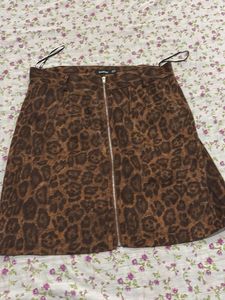 Leopard Print Mini Skirt
