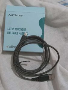 Ambrane Fast Charging Braided Cable USB A to Light