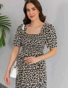 Daisy Print Smocked Dress