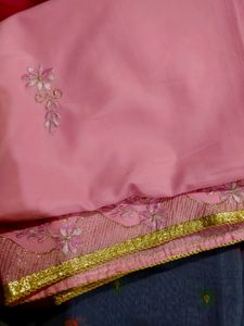 Pink Embroidered Saree