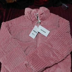 Pink Corduroy Puffer Jacket