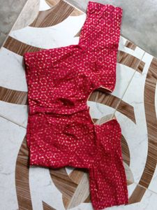 Red Embroidered Blouse