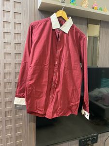 Maroon Button-Down Shirt