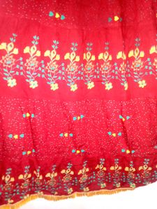 Red &amp; Yellow Embroidered Skirt