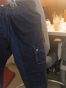 Blue Denim Cargo Pants