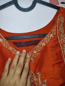 Elegant Orange Anarkali Suit