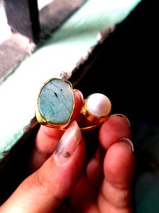 Combo Gemstone & Pearl Ring