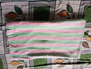 Striped Pink &amp; Green Cotton Fabric
