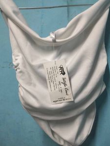 White Colour Cowl Neck Top