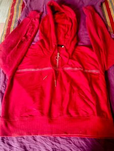 Red Quarter-Zip Hoodie