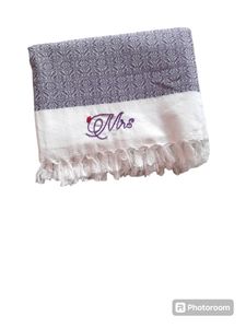 Purple Couple Bath Towel Mr&amp;Mrs Embroidery