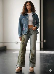Embroidered Denim Jeans