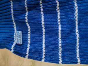 Blue Striped Knit Sweater