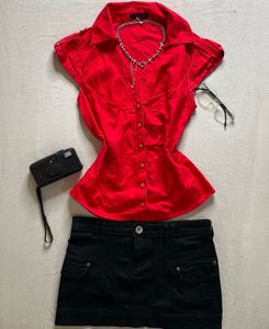 lace y2k fitted shirt