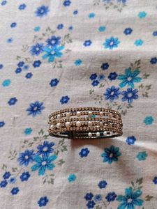 Pearl &amp; Rhinestone Bangle Bracelet