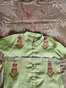 Florescent Embroidered Kurti