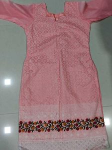 Pink Embroidered Kurti