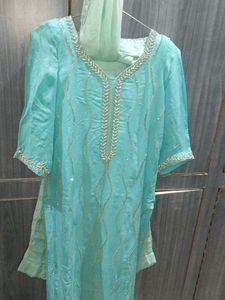 Aqua Embellished Kurti