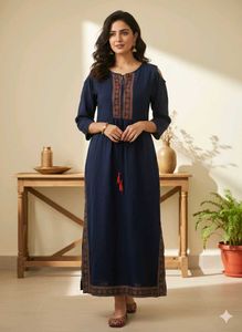 Elegant Navy Blue Kurta