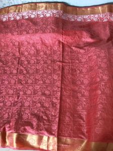 BrandNew Beautiful BanarasiSaree-Coral&amp;Gold-WithBl