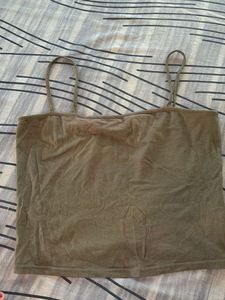 H&amp;M Olive green &amp; Baby pink camisole Tops