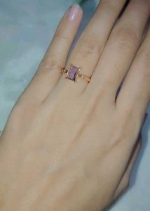 Rose Gold Charm Ring with Light Amethyst Stone