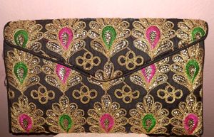 Bag, Handclutch, Clutch, With Gold Embroidery ❤ Can Fit In Lots Of Stuff, Very Handy