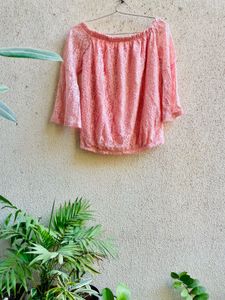 Peach Lace Top